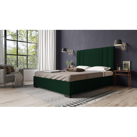 Postel BRAYDEN 09 STANDARD 90x200 cm - černé nohy Tmavě zelená Signal-nabytek