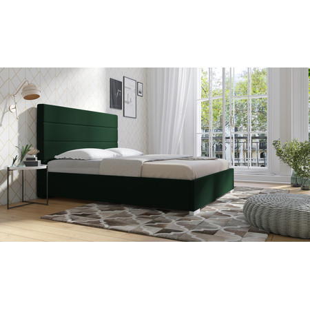 Postel MICAH 11 STANDARD 90x200 cm - bílé nohy Tmavě zelená Signal-nabytek