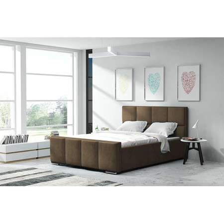 Postel OLIVIA 13 STANDARD 90x200 cm - stříbrné nohy Hnědá Signal-nabytek