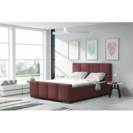 Postel OLIVIA 13 STANDARD 90x200 cm - stříbrné nohy Růžová Signal-nabytek