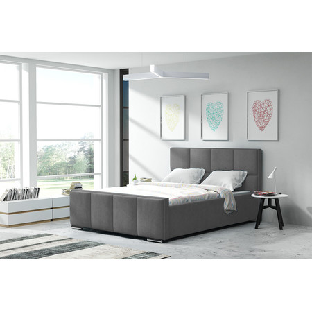 Postel OLIVIA 13 STANDARD 90x200 cm - stříbrné nohy Šedá Signal-nabytek