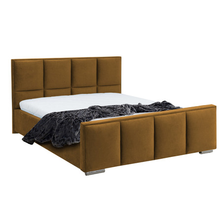 Postel OLIVIA 13 STANDARD 90x200 cm - stříbrné nohy Světle hnědá Signal-nabytek