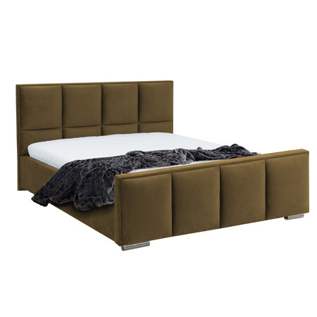 Postel OLIVIA 13 STANDARD 90x200 cm - stříbrné nohy Tmavě hnědá Signal-nabytek