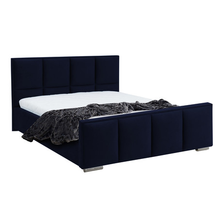 Postel OLIVIA 13 STANDARD 90x200 cm - stříbrné nohy Tmavě modrá Signal-nabytek