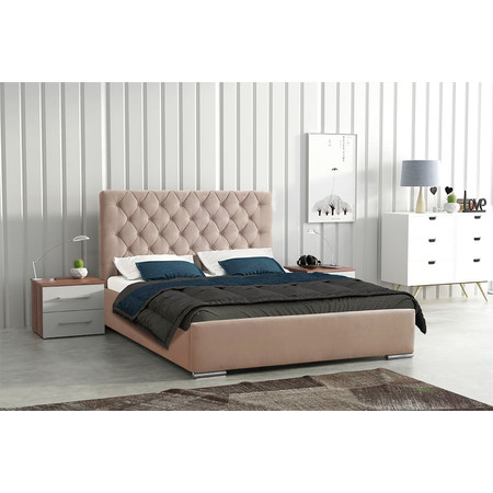 Postel RYAN 06+2 STANDARD 140x200 cm +2 - stříbrné nohy Světle hnědá Signal-nabytek