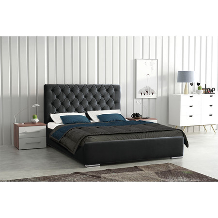 Postel RYAN 06+2 STANDARD 160x200 cm +2 - stříbrné nohy Tmavě šedá Signal-nabytek