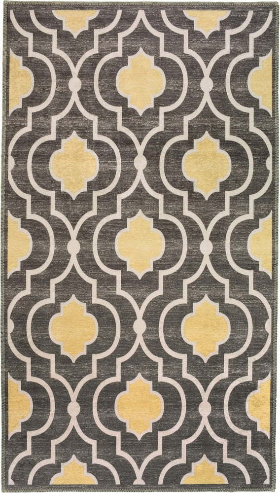 Žluto-šedý pratelný koberec 150x80 cm - Vitaus Vitaus