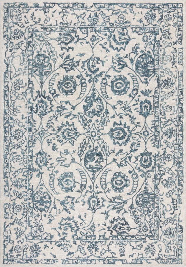 Bílý/modrý vlněný koberec 290x200 cm Yasmin - Flair Rugs Flair Rugs
