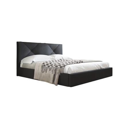 Čalouněná postel KARINO rozměr 180x200 cm Černá eko-kůže TT-FURNITURE