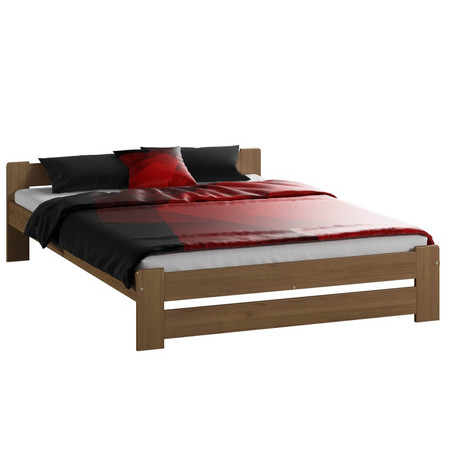 Vyvýšená masivní postel Euro 140x200 cm včetně roštu Dub Home Line