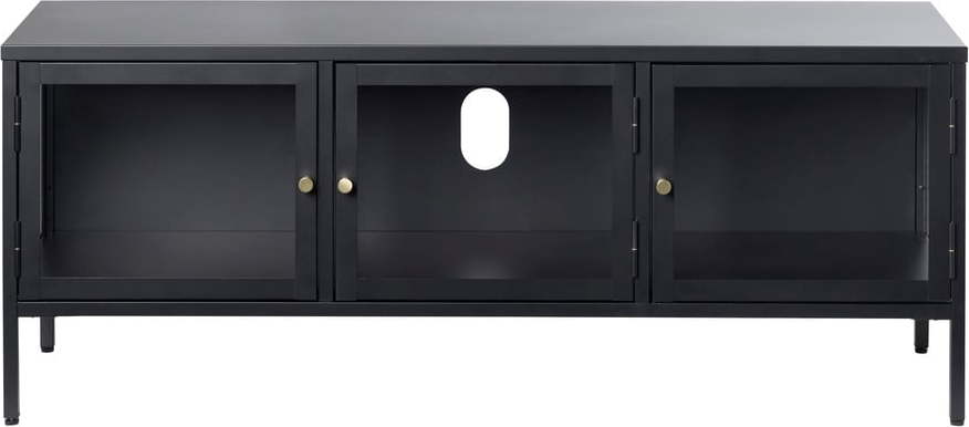 Černý kovový TV stolek 132x52 cm Carmel – Unique Furniture Unique Furniture
