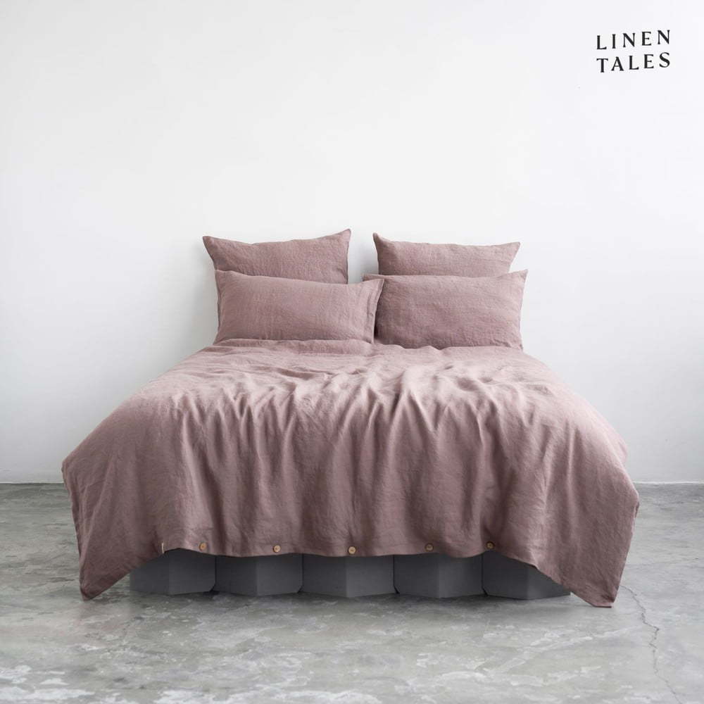 Růžové lněné povlečení na jednolůžko 135x200 cm – Linen Tales Linen Tales