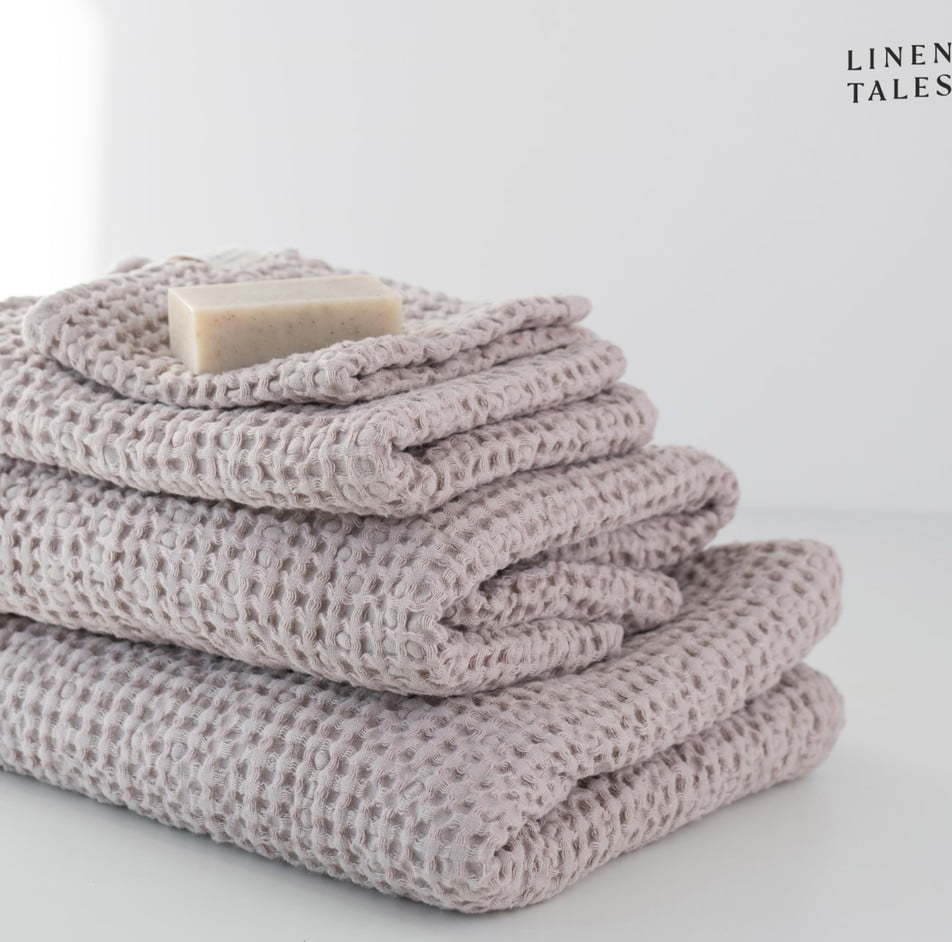 Světle růžové ručníky a osušky v sadě 3 ks Honeycomb – Linen Tales Linen Tales