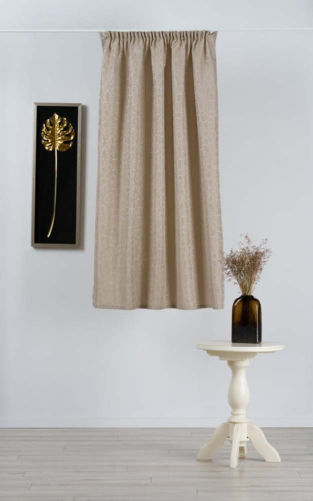Béžový závěs 140x160 cm Florette – Mendola Fabrics Mendola Fabrics