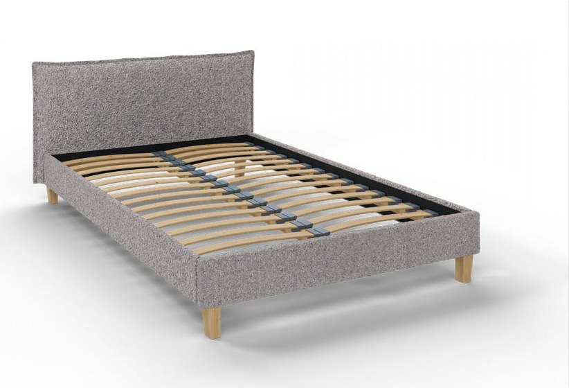 Šedá čalouněná dvoulůžková postel s roštem 140x200 cm Tina – Ropez Ropez