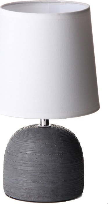 Šedá keramická stolní lampa s textilním stínidlem (výška 27