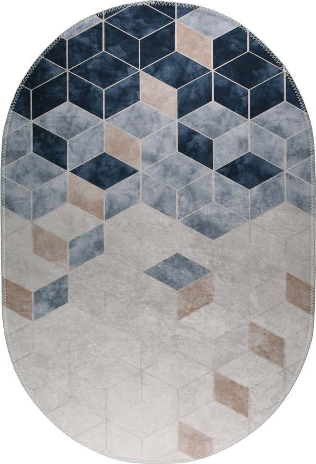 Bílo-modrý pratelný koberec 80x120 cm – Vitaus Vitaus