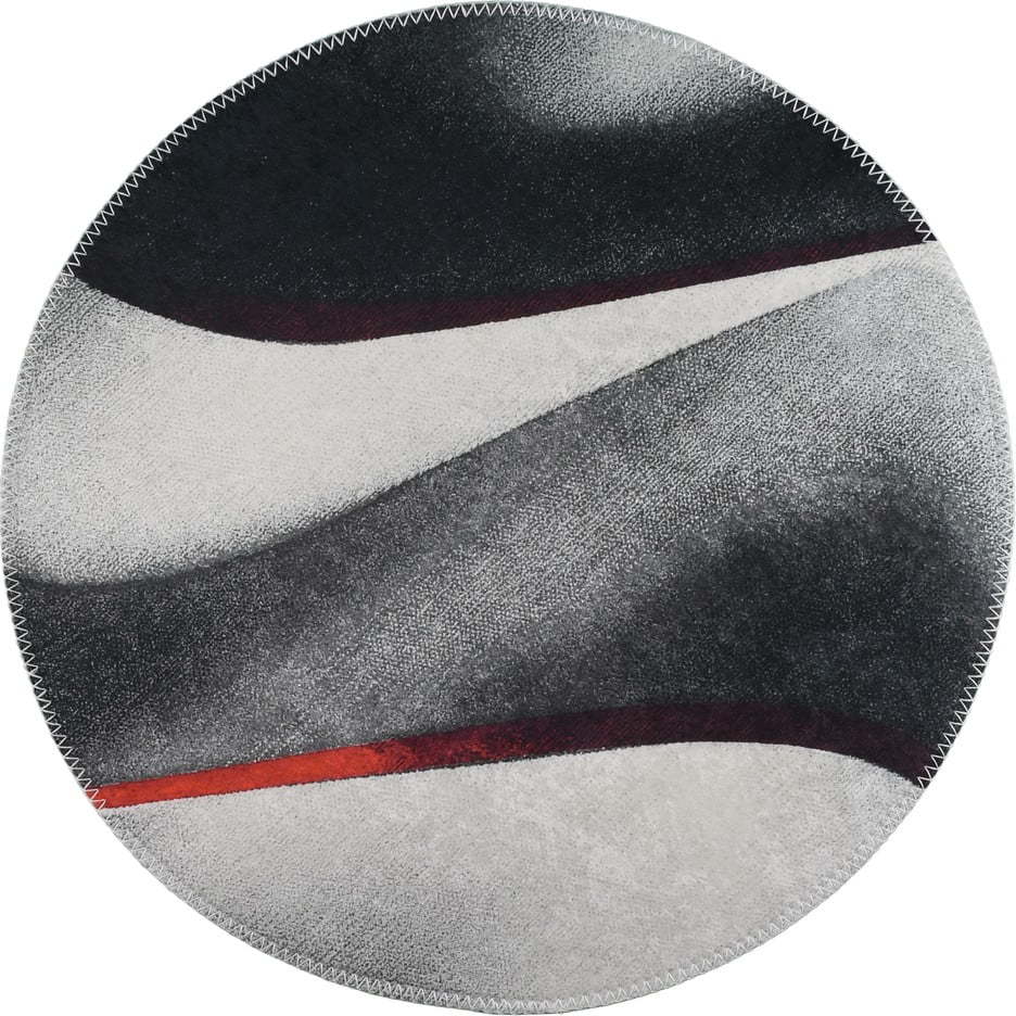 Černo-bílý pratelný kulatý koberec ø 80 cm – Vitaus Vitaus