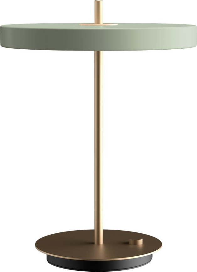 Světle zelená LED stmívatelná stolní lampa s kovovým stínidlem (výška 41