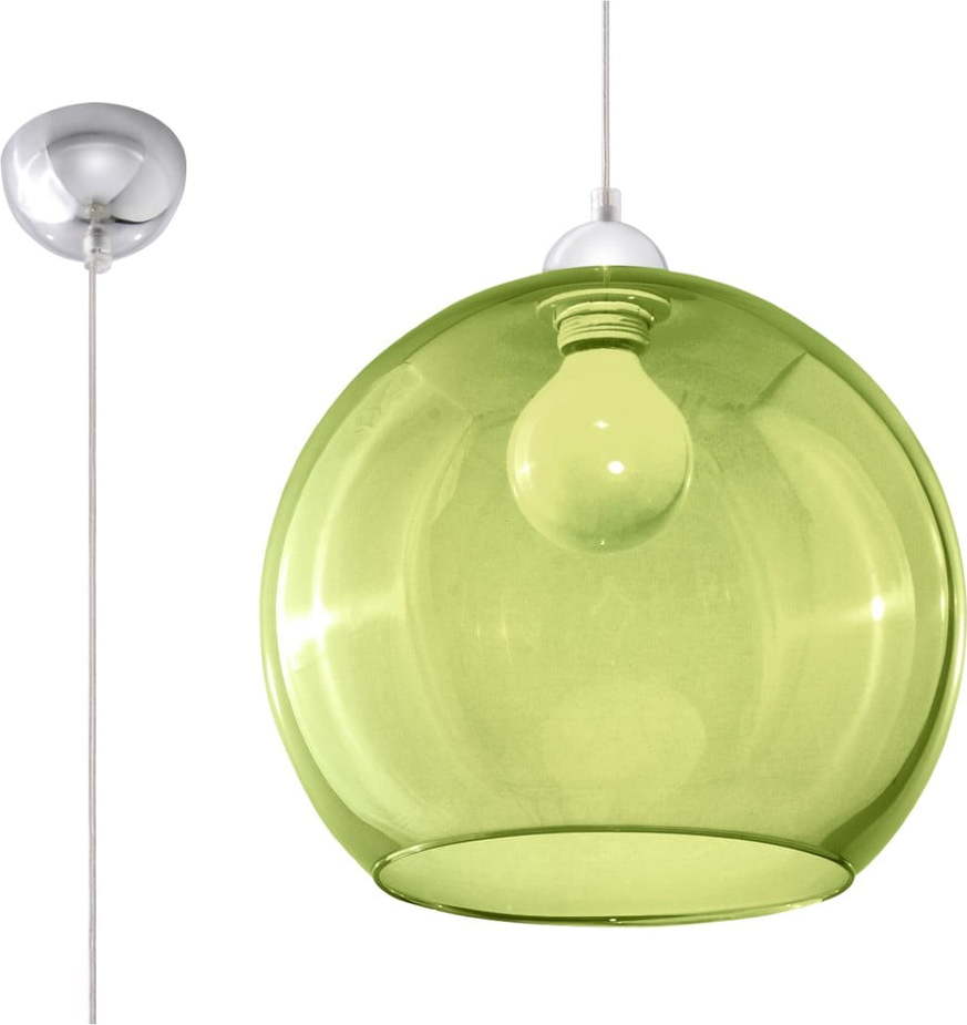 Zelené závěsné svítidlo se skleněným stínidlem ø 30 cm Bilbao – Nice Lamps Nice Lamps