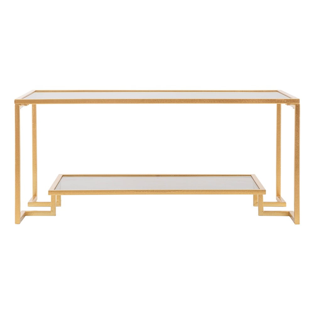Konferenční stolek se skleněnou deskou ve zlaté barvě 50x90 cm Level – Mauro Ferretti Mauro Ferretti
