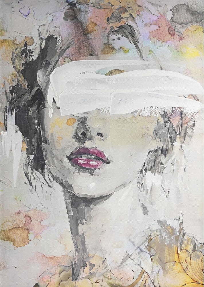 Obraz s ručně malovanými prvky 70x100 cm Emily – Styler Styler