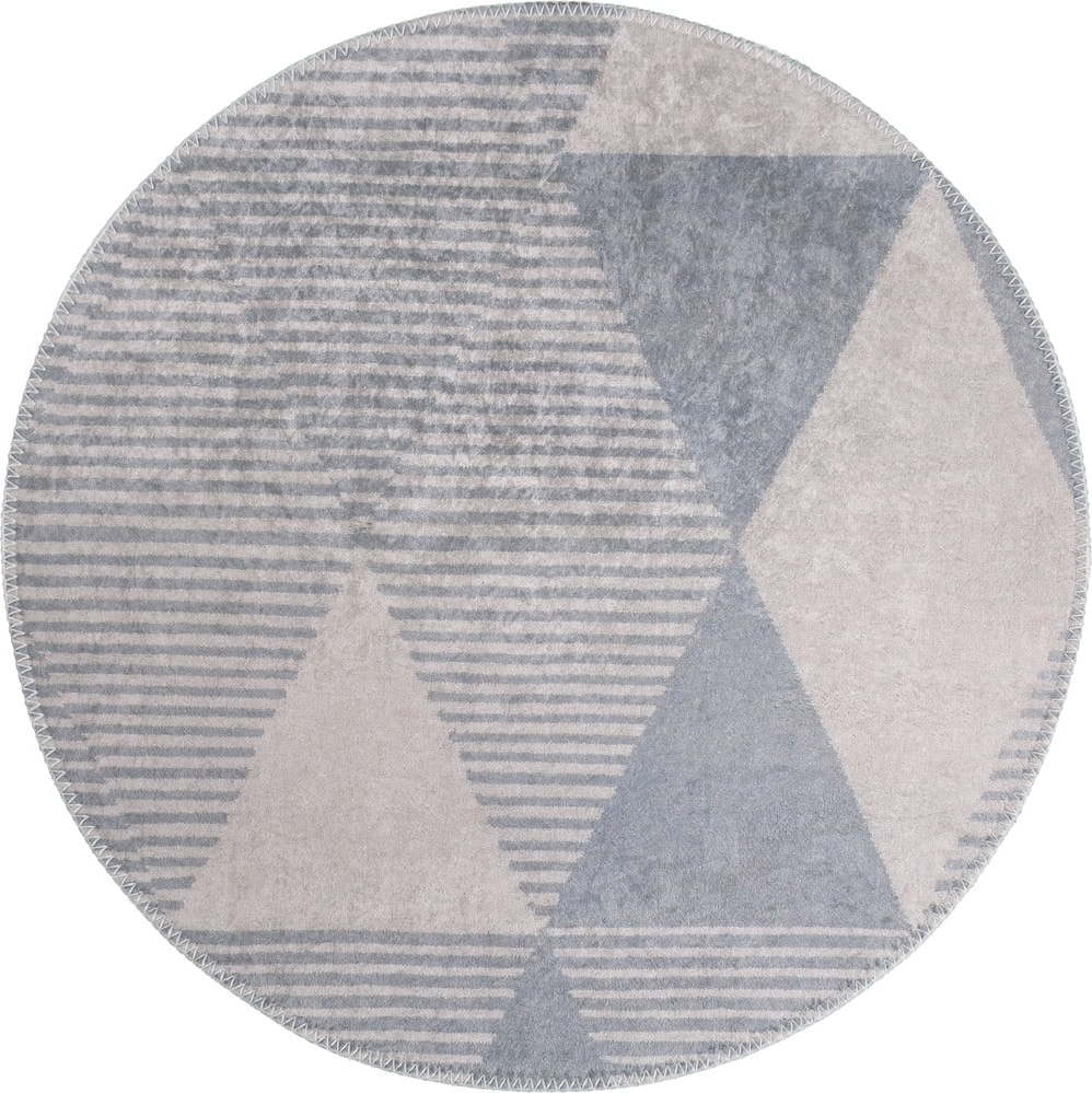 Šedý pratelný kulatý koberec ø 80 cm Yuvarlak – Vitaus Vitaus