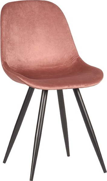 Světle růžové sametové jídelní židle v sadě 2 ks Capri – LABEL51 LABEL51
