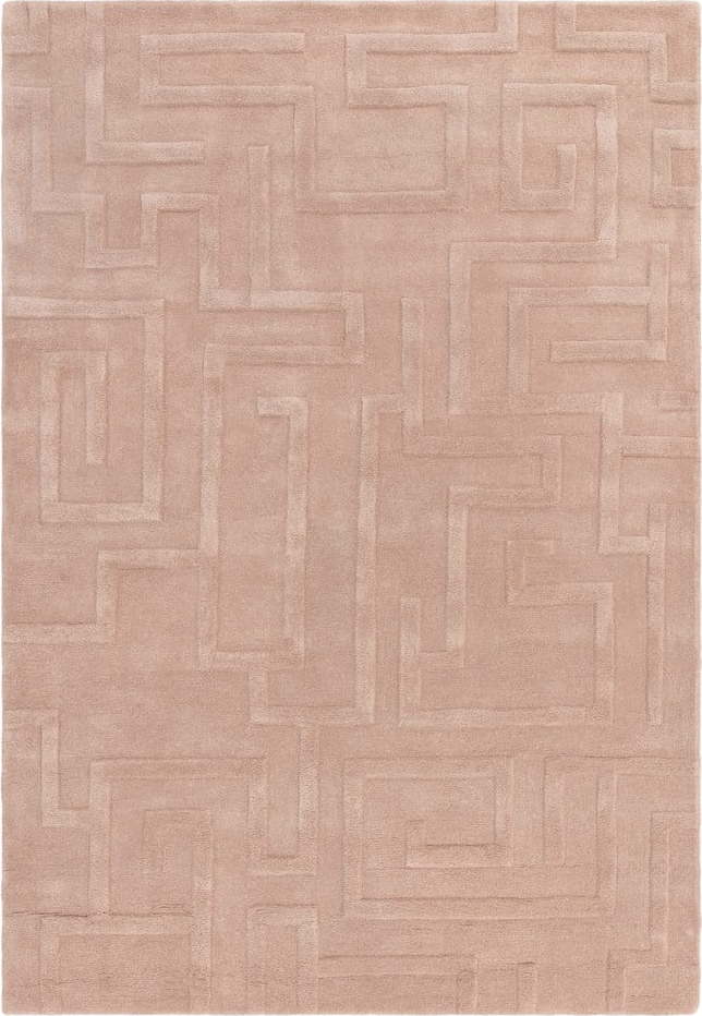 Světle růžový vlněný koberec 200x290 cm Maze – Asiatic Carpets Asiatic Carpets