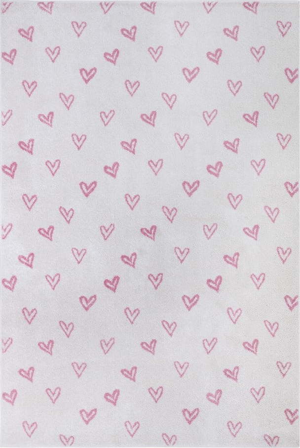 Růžovo-bílý dětský koberec 120x170 cm Hearts – Hanse Home Hanse Home