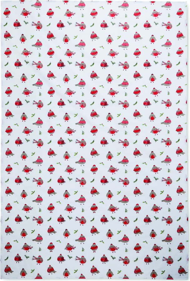 Bavlněný ubrus s vánočním motivem 137x229 cm Christmas Robins – Catherine Lansfield Catherine Lansfield