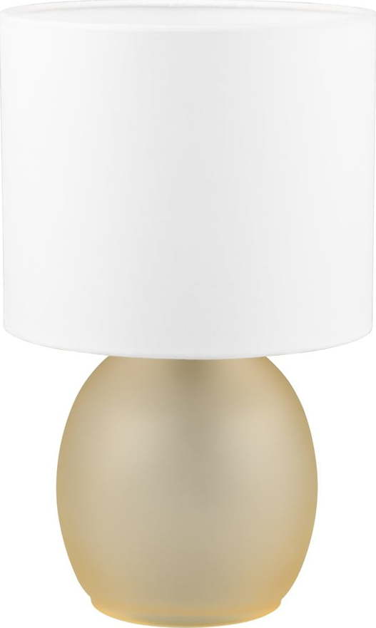 Stolní lampa v bílé a zlaté barvě s textilním stínidlem (výška 29 cm) Vela – Trio TRIO