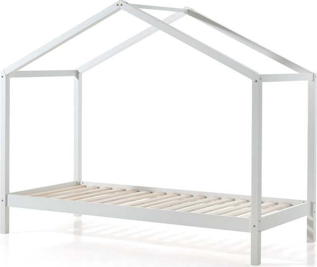 Bílá domečková dětská postel z borovicového dřeva 90x200 cm DALLAS – Vipack Vipack