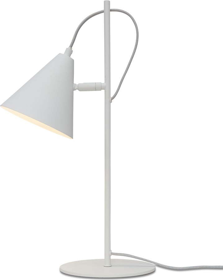 Bílá stolní lampa s kovovým stínidlem (výška 50