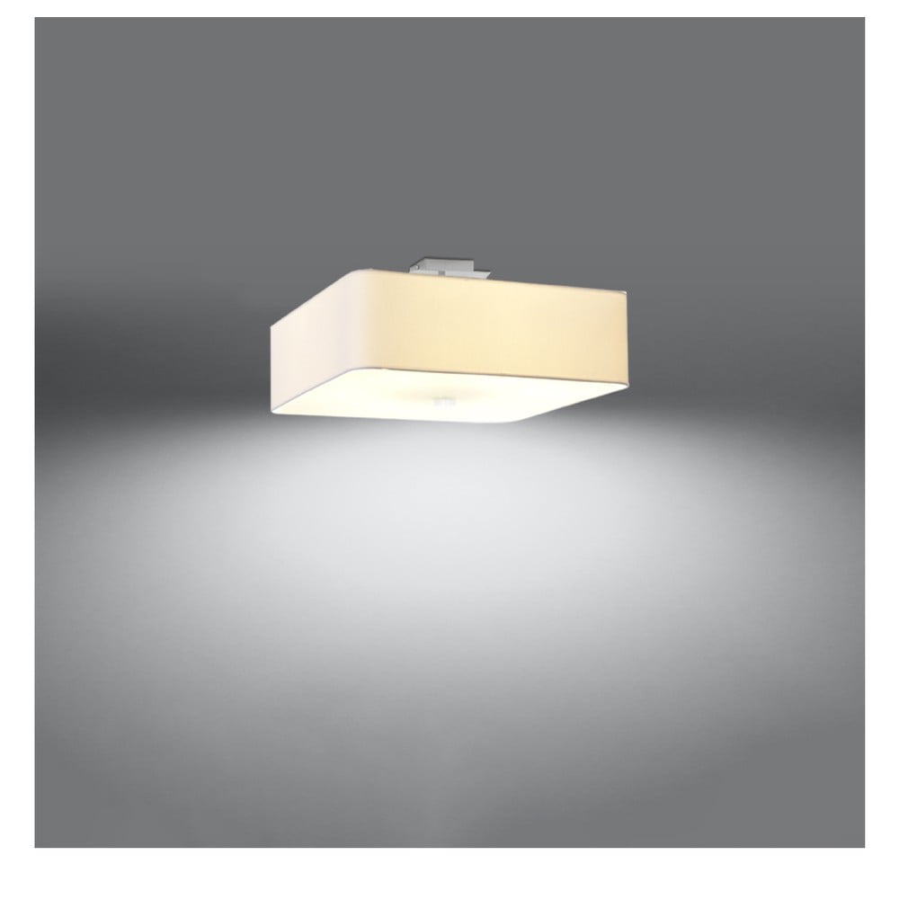 Bílé stropní svítidlo se skleněno-textilním stínidlem 45x45 cm Kortez – Nice Lamps Nice Lamps