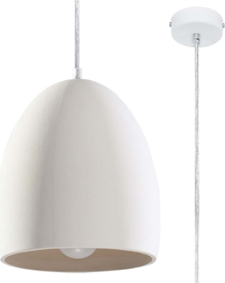 Bílé závěsné svítidlo s keramickým stínidlem ø 30 cm Fonsie – Nice Lamps Nice Lamps