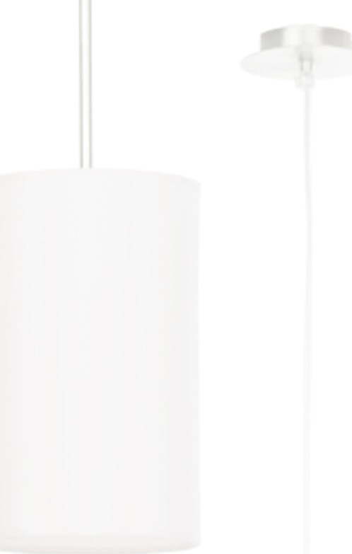 Bílé závěsné svítidlo s textilním stínidlem ø 15 cm Volta – Nice Lamps Nice Lamps