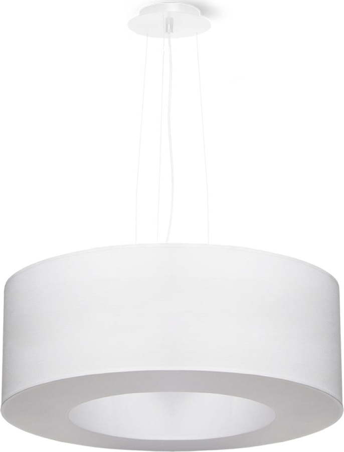 Bílé závěsné svítidlo s textilním stínidlem ø 50 cm Galata – Nice Lamps Nice Lamps