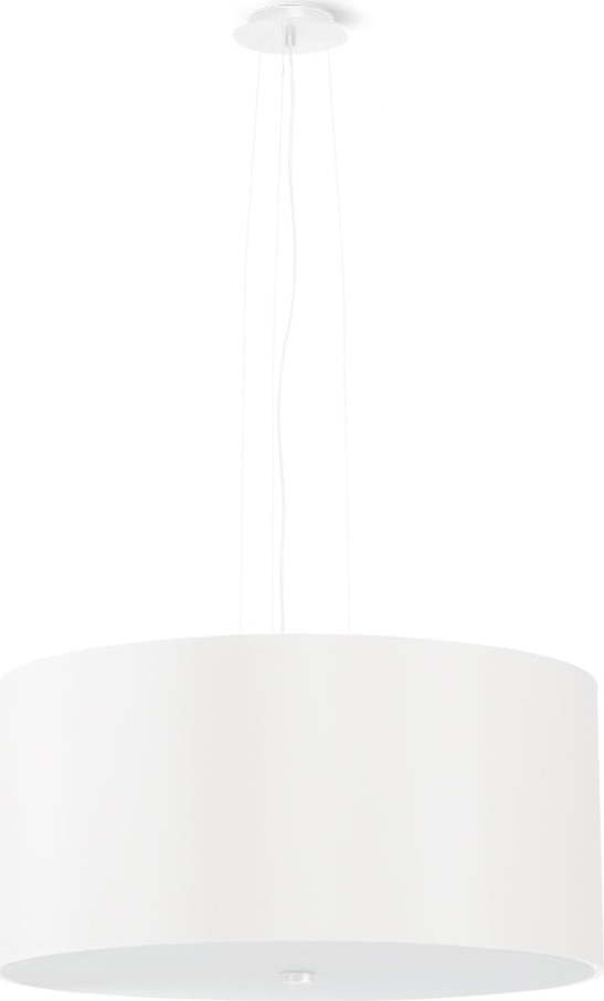 Bílé závěsné svítidlo s textilním stínidlem ø 50 cm Volta – Nice Lamps Nice Lamps