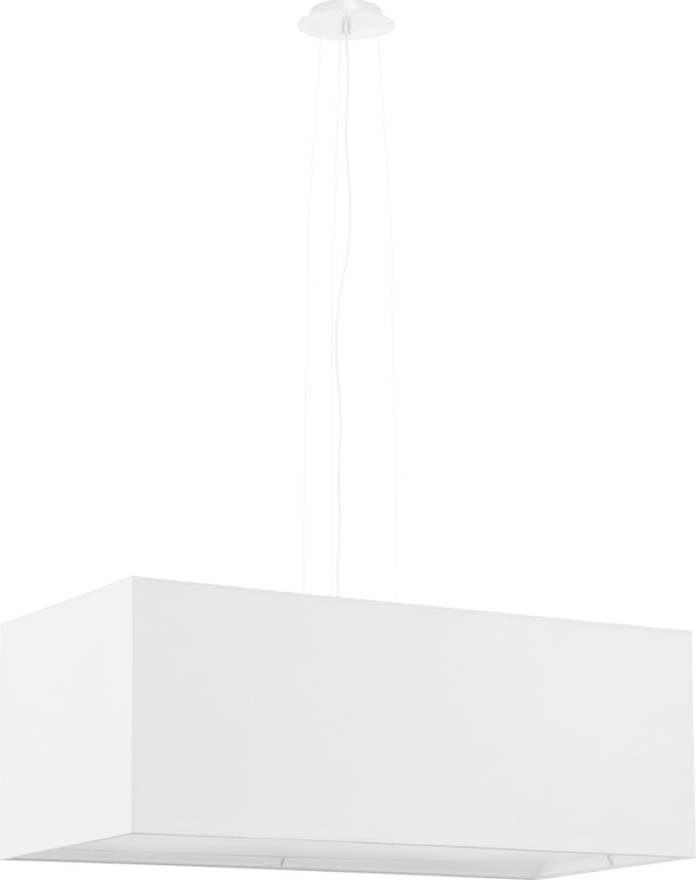 Bílé závěsné svítidlo se skleněno-textilním stínidlem Gryfin Bis – Nice Lamps Nice Lamps