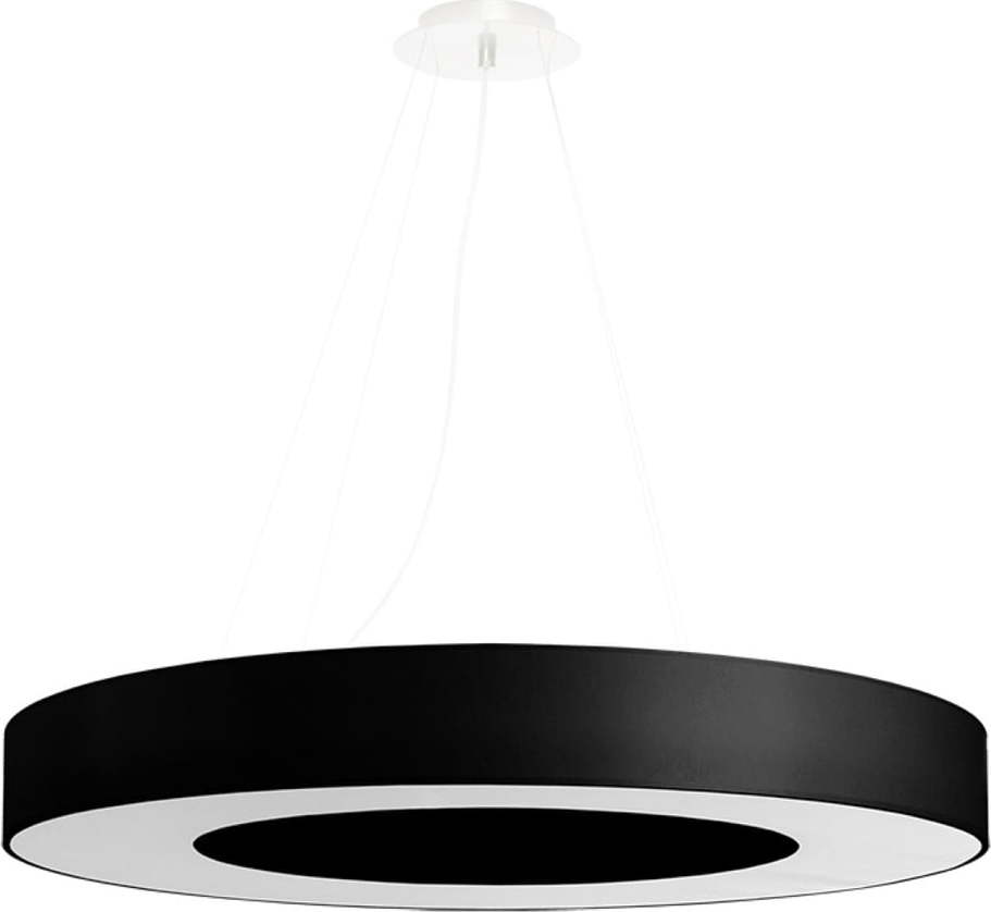 Černé závěsné svítidlo s textilním stínidlem ø 70 cm Galata Slim – Nice Lamps Nice Lamps