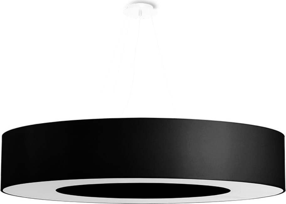 Černé závěsné svítidlo s textilním stínidlem ø 90 cm Galata – Nice Lamps Nice Lamps