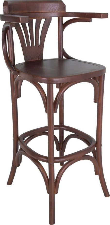 Hnědá barová židle z jilmového dřeva (výška sedáku 77 cm) Montmartre – Antic Line Antic Line