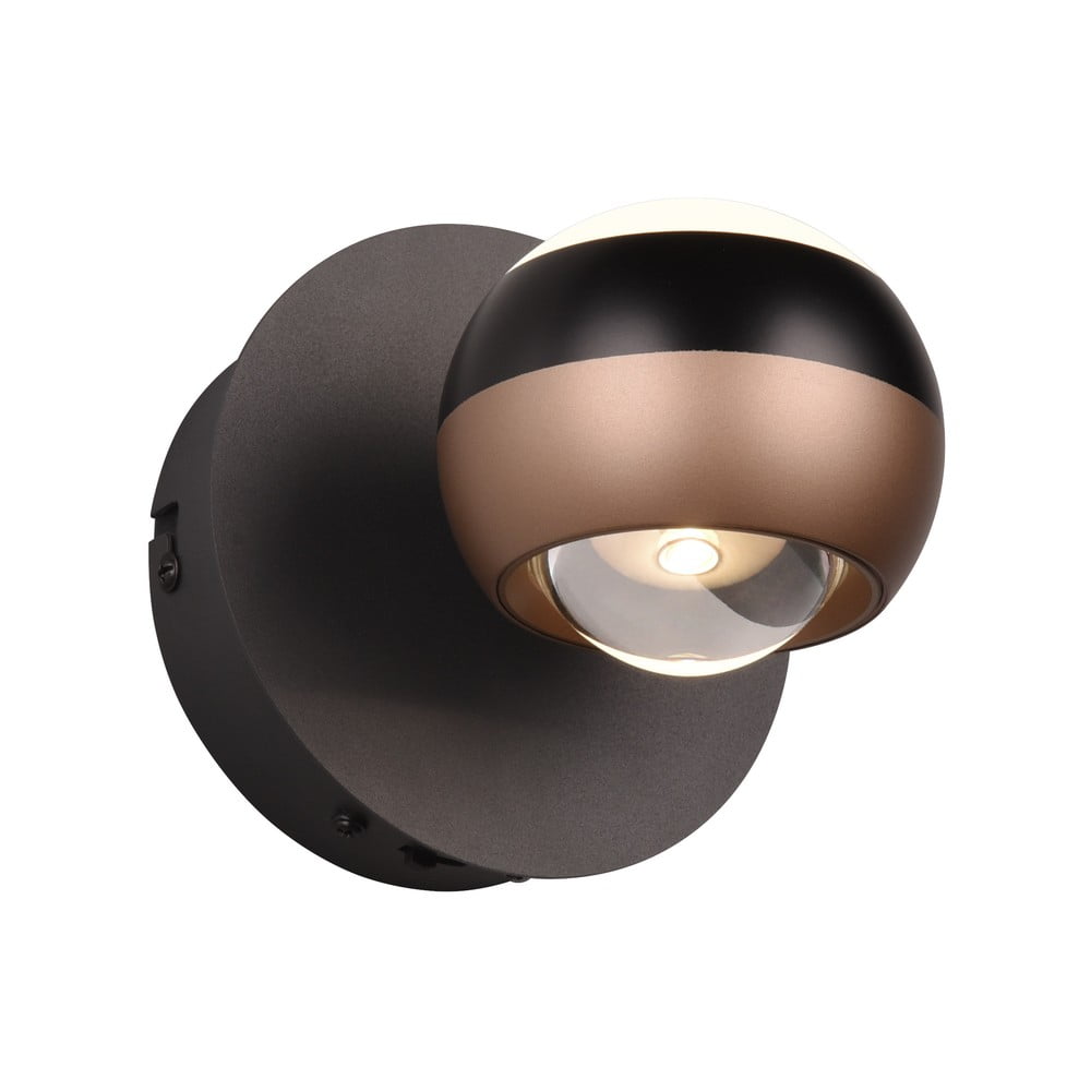 LED nástěnné svítidlo ø 10 cm v černo-měděné barvě Orbit – Trio Select Trio Select