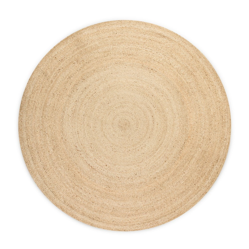 Oboustranný jutový kulatý koberec v přírodní barvě ø 200 cm Braided Ivory – Hanse Home Hanse Home
