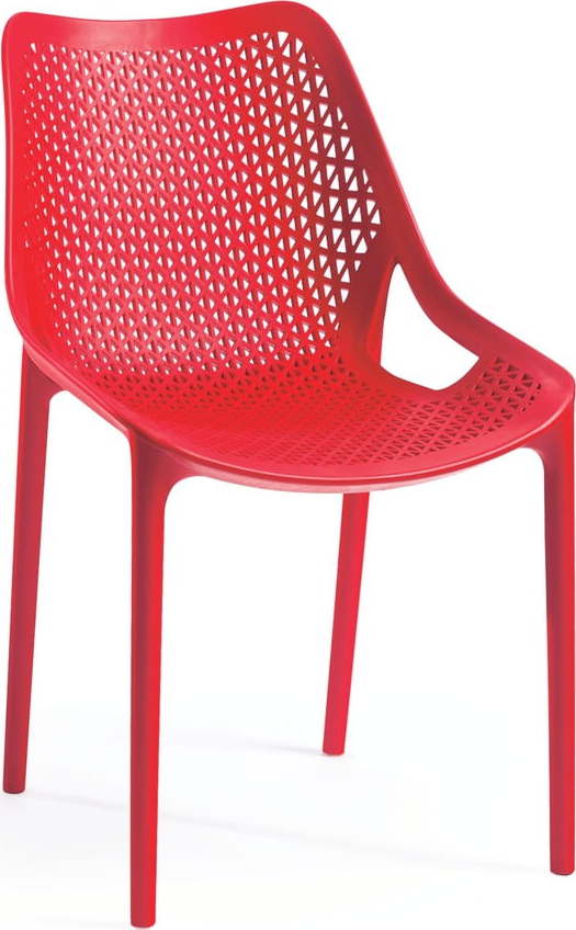 Červená plastová zahradní židle Bilros – Rojaplast Rojaplast