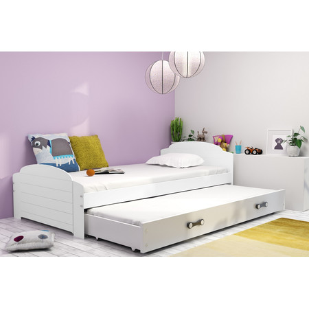 Dětská postel LILI s výsuvným lůžkem 90x200 cm - bílá Bílá BMS